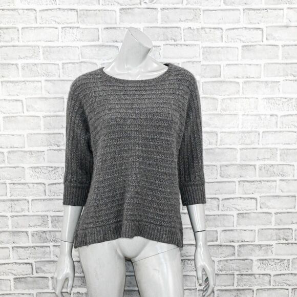 Zadig & Voltaire Delux Women's 3/4 sleeve ribbed knit sweater Grey - Picture 1 of 8